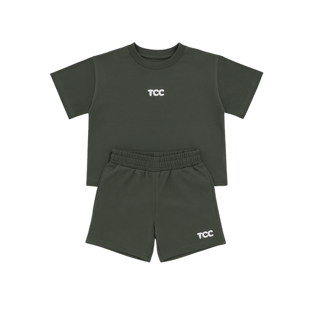 Boy’s Matching Set - Charcoal Olive