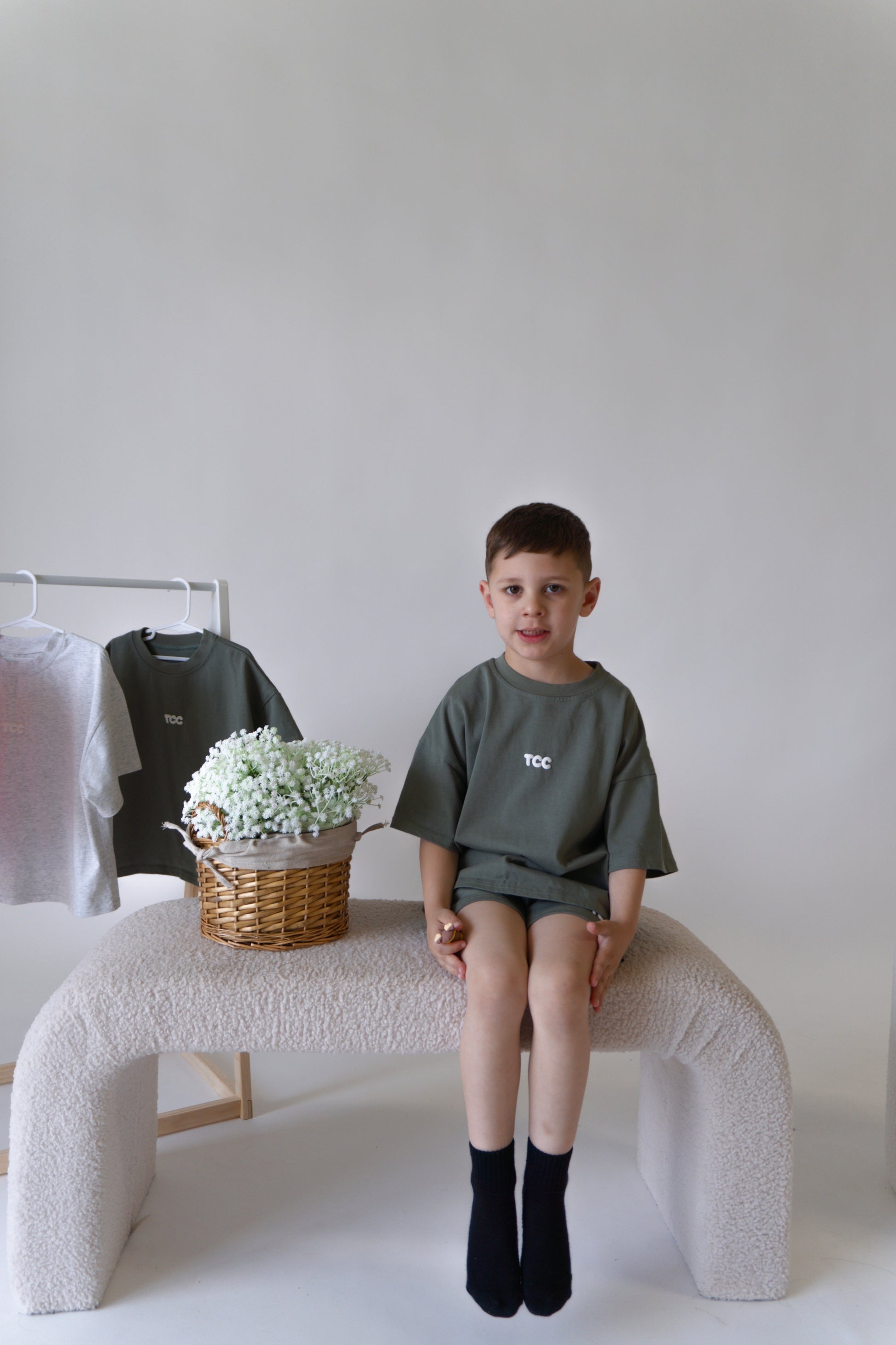 Boy’s Matching Set - Charcoal Olive